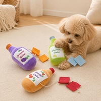 Jouet pour chien en peluche en forme de bouteille de saké, pour le travail du nez, le puzzle de recherche de friandises, apaisant et anti-anxiété