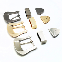 Accessoires de ceinture imprimés sur mesure, style rétro européen et américain, ensemble de trois pièces avec diamants, boucles à ardillon en alliage d'aluminium blanc