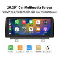 Autoradio sans fil CarPlay Android Auto USB Linux pour navigation, écran tactile, système multimédia pour BMW X5 X6 E70 E71