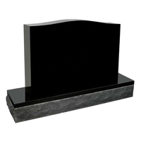 Monument funéraire en granit naturel noir de style européen moderne personnalisé pour cimetière