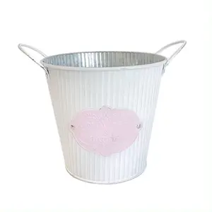 Iron Sign Flowers Garden Logo Metal Flower Pot Bucket For Garden Set Pot Series Planting Flowers