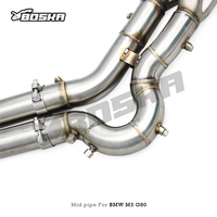 Tubo de Escape BOSKA de Longitud Igual con Tubo en Z para M3/M4 G80/G82 3.0T 2021-2024, Acero Inoxidable SS304
