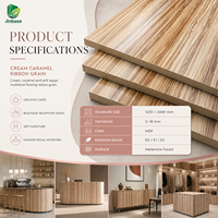 Panneau MDF mélaminé Jinbase 18 mm, motif marbre crème caramel, E0, 1220x2440 mm, panneau de fibres à densité moyenne stratifié mélamine pour