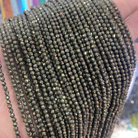 Perles de pierres semi-précieuses naturelles, perles de pyrite facettées coupées en vrac de 2 à 2,5 mm pour la fabrication de bijoux