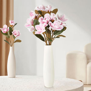 Impresionantes flores de seda de <span class=keywords><strong>Magnolia</strong></span> <span class=keywords><strong>Grandiflora</strong></span> realistas artificiales para la graduación Día DE LA MADRE Navidad Año Nuevo Halloween nupcial - Product Image 1