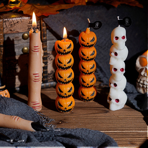 Juego <span class=keywords><strong>de</strong></span> Velas Decorativas Hechas a Mano con Aroma Personalizado <span class=keywords><strong>de</strong></span> Calavera <span class=keywords><strong>de</strong></span> Calabaza para Halloween, Recuerdo <span class=keywords><strong>de</strong></span> Fiesta - Product Image 3