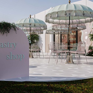 ชั้นวางของในร้านขนมปังตู้โชว์เค้กทำจากแก้วสำหรับตกแต่งร้าน - Product Image 6