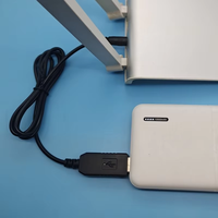 Kabel USB 5V ke 12V dengan jaket PVC panjang 1m, konverter Step-up tegangan 5V ke DC 12V