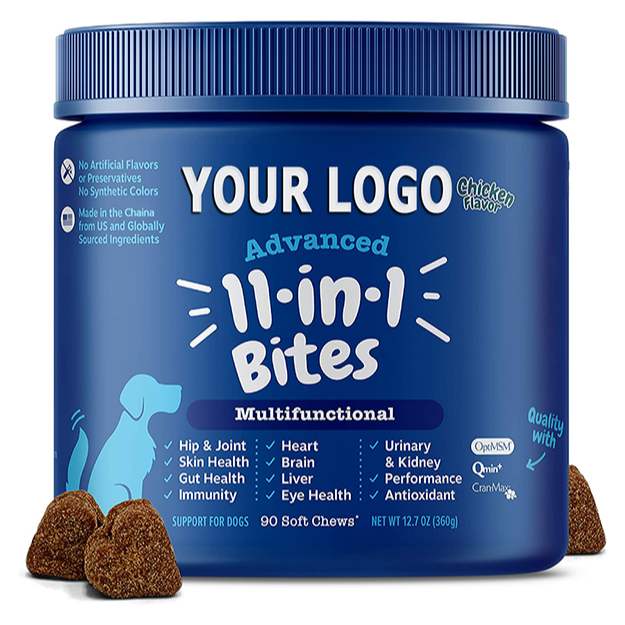 Органические многофункциональные добавки омега-3, поддержка кишки и иммунитета, пробиотики, глюкозамин, хондроитин, добавка для собак