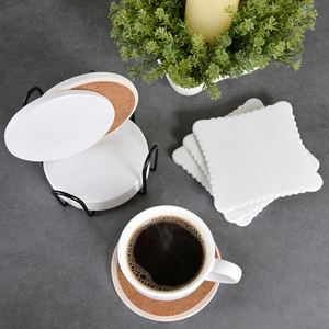 Ceramic Custom Logo Marble Heat Insulating Mat <b>Drink</b> <b>Coasters</b> for Bar, Beer, Coffee and Home Decor - Product Image 1