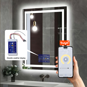 Espejo Inteligente Bluetooth Tuya con Sensor Táctil, Control de Intensidad, Pantalla Meteorológica para Baño, Sensor de Iluminación LED para Espejo - Product Image 2
