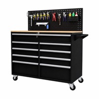 Armoire à outils en acier robuste à 9 tiroirs, chariot roulant verrouillable, rangement mobile pour atelier et garage - Personnalisable OEM/ODM/OBM, 300 kg