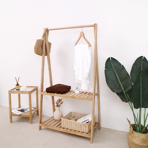 Support de plantes en bambou naturel extensible à double niveau, écologique, robuste, pour l'affichage de vêtements, intérieur/extérieur - Product Image 6