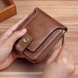 Men's Fashionable <b>Tree</b> Pattern Zipper Buckle Credit Card Card Holder Zipper Coin Storage Zipper Button Closure Business Walle - Product Image 3