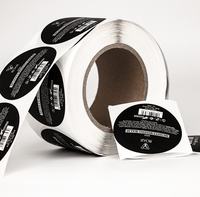 Autocollants ronds imperméables de logo d'entreprise d'étiquette de cercle de 5cm de vinyle personnalisé avec l'impression de logo