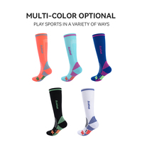 Chaussettes de compression LINGTU Factory avec logo personnalisé, longues, jusqu'au genou, pour la course à pied, le cyclisme, la gym, pour les gonflements