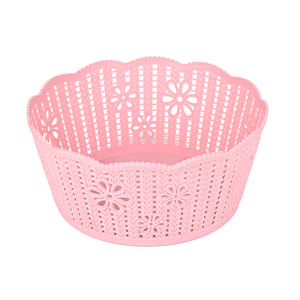 Plastic Imitation Rattan Round <b>Storage</b> <b>Basket</b> Mixed Color Mini Desktop Kitchen Bathroom Cosmetic <b>Toy</b> Organizer - Product Image 5