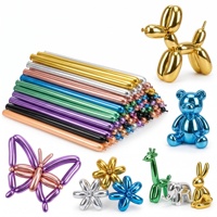 100 pièces 260 Ballons géants écologiques pour modelage DIY, longs, métalliques, arc-en-ciel, chromés et torsadés