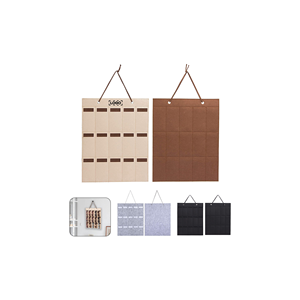 Organisateur mural multifonctionnel en tissu lin et coton fait main avec poches de rangement suspendues pour la maison, la porte, le placard – Cadeau promotionnel d'entreprise - Product Image 1