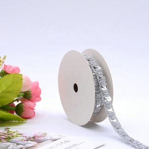 Cá nhân hoá Vàng Shinny sequin Ribbon 6mm 8mm bạc hàng duy nhất sequin ren TRIM cho DIY hàng thủ công trang trí - Product Image 2