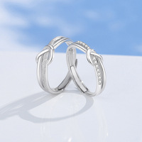 Bijoux élégants Ensemble de bagues de couple en argent sterling 925 Bague de mariage populaire pour les couples de haute qualité