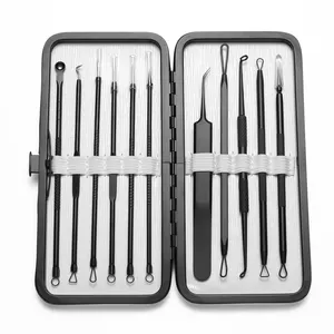 Extractor de espinillas y puntos negros, Kit de herramientas 11 en 1, tratamiento seguro profesional, elimina manchas de acné y puntos blancos