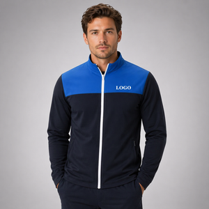 เสื้อแจ็คเก็ตกันลมคอวีสำหรับผู้ชาย คุณภาพสูง กันน้ำ ระบายอากาศดี เหมาะสำหรับฤดูใบไม้ผลิ พร้อมโลโก้ด้านหน้า - Product Image 1