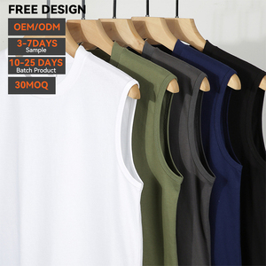 เสื้อกล้าม OEM ผ้าฝ้าย 100% แขนกุด เสื้อยืดลำลองสำหรับฤดูร้อน เนื้อผ้านุ่ม ระบายอากาศได้ดี เหมาะสำหรับออกกำลังกาย ฟิตเนส กีฬา คุณภาพพรีเมียม เสื้อกล้ามผู้ชาย - Product Image 1