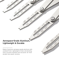 Alat Ukur Jahit Aluminium Kearing untuk Lubang Kancing, Lipatan, Kerut, Patchwork, dan Quilting yang Presisi #   ESG-7