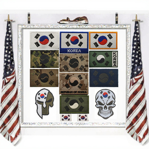 Parches Bordados Termoadhesivos de Chenilla con Bandera Coreana, con Cierre de Gancho y Bucle, en Forma de Flor, de Tela y PVC para Sombreros, Venta al Por Mayor - Product Image 3
