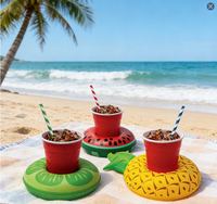 Support de canette flottant gonflable en PVC pour boissons, jouet de piscine pour fêtes à la plage, sous-verres de bar, piscine