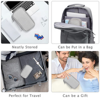 Sac de rangement pour appareils électroniques, étui de voyage portable pour câbles, double couche, pour chargeur, batterie externe, clé USB, accessoires