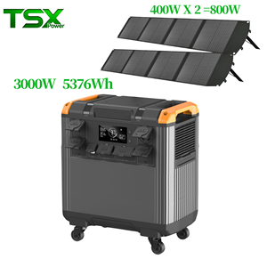 ล้อกลิ้ง3000W สถานีพลังงานแบบพกพา MPPT แบตเตอรี่ LiFePo4 5376Wh แผงโซลาร์เซลล์รถยนต์เพียวไซน์เวฟใช้ได้กับบ้าน - Product Image 1