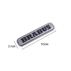 Emblème de voiture Brabus, badge en métal argenté auto-adhésif, logo pour coffre, pour véhicules Mercedes Benz Smart - Product Image 1