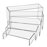 4 pièces de présentoirs de buffet en acrylique transparent avec mini-panneaux et marqueurs, supports de présentation alimentaire pour fêtes, desserts, bijoux et objets de collection