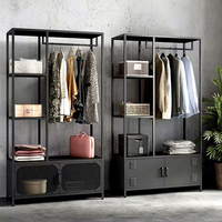 Porte-manteau et porte-chapeaux moderne en acier de style ouvert avec hauteur réglable, meuble de rangement pour salon et chambre à coucher
