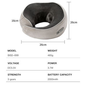 Bantal Pijat leher U pemanas elektrik, penghilang nyeri otot 3d untuk mobil dan pijat leher U serviks Shiatsu - Product Image 4