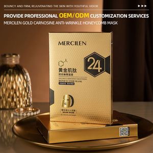 MERCILEN Mascarilla facial de colágeno de oro de 24K mascarillas de belleza con ingredientes veganos para pieles secas aclarando la mascarilla de oro de 24K - Product Image 3