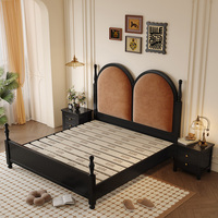 Nouveau lit en bois massif de style rétro français, lit antique américain, lit queen et double de 1,8 mètre, lit de 1,5 mètre pour chambre principale