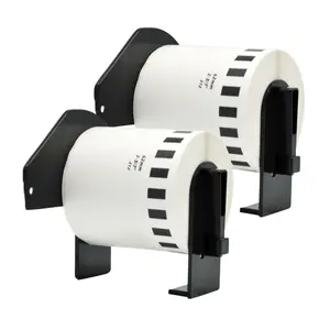 Etiqueta de papel autoadhesiva, rollo de etiquetas térmicas, color negro sobre blanco, 62mm x 15,24 m, negro sobre blanco, DK22212