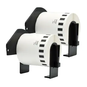 DK22212 Compatible Paper Label Black On White 62mm*15.24m Black On White Self Adhesive Thermal Paper Label Roll