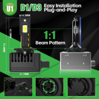 LANSEKO Phares LED de voiture super lumineux 35W 9000LM D1 D3 D5 D8 D2 D4 Ampoules Xénon HID avec ventilateur pour kit de phares LED de voiture