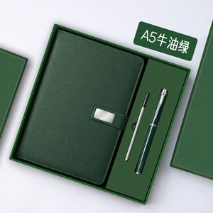 High Quality Luxury Eco-Friendly A5 Leather <b>Notebook</b> <b>Planner</b> Custom Logo Business <b>Notebook</b> and Pen Gift Set Wholesale - Product Image 1
