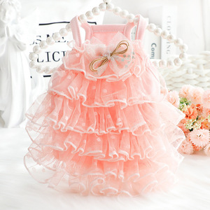 Vestido de Princesa para Perro, Verde Claro, Poliéster, Primavera Verano, Ropa para Mascotas, Vestido con Volantes de Encaje para Perros Pequeños - Product Image 2