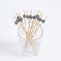 Vente en gros de cure-dents en bambou écologiques, pics alimentaires jetables de 12 cm de long, décoration de boules, garniture pour restaurant, buffet, plateau de fruits