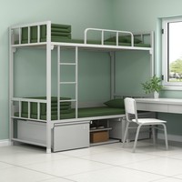Foshan lit superposé en métal Twin Over Twin pas cher avec échelle escaliers cadre en acier stockage matelas en fer pour adulte dortoir maison école
