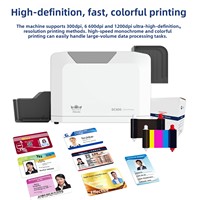 Impresora de Tarjetas de Identificación de PVC Dearcard P325E, Impresora de Tarjetas RFID NFC IC Blancas, Máquina Automática para Hacer Tarjetas de Membresía con Laminación para Oficina