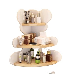 Corner Shelf 3 Tier Wood Cosmetic Organizer Storage Rack For Makeup Bathroom Vanity Desk Use - Product Image 5