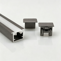 Diffuseur en aluminium encastré T5 à surface lisse, profil LED DC12V, indice de fidélité des couleurs élevé 90, pour la décoration d'armoires et de placards