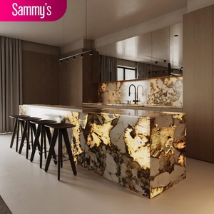 Muebles de <span class=keywords><strong>Cocina</strong></span> Modulares Modernos de Lujo, Gabinetes de Isla con Puertas de Vidrio, Estándar Europeo, Instalación en Pared - Product Image 1